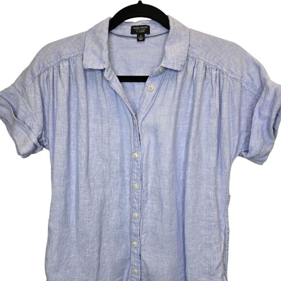 Baird McNutt J Crew Womens S Irish Linen Short Sleeve Mini Shirtdress Light Blue - Picture 3 of 16
